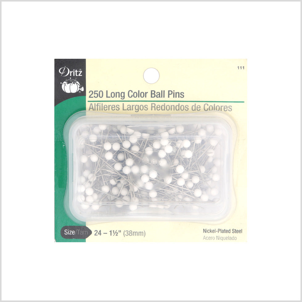 Dritz 250 Long White Ball Pins