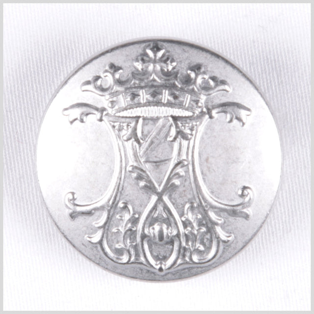 Matte Silver Metal Coat Button - 24L/15mm