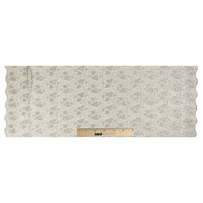 Fancy Beaded Guipure Lace - Silver Full