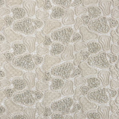 Fancy Beaded Guipure Lace - Silver