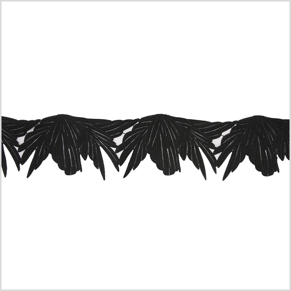 5" Metallic Black Lace Trim