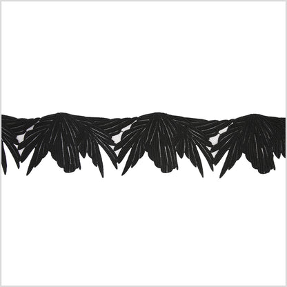 5" Metallic Black Lace Trim