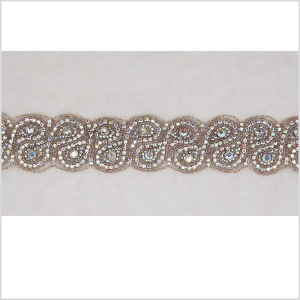 1.5 Iridescent Rhinestone Beaded Trim