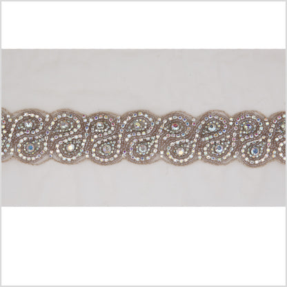 1.5 Iridescent Rhinestone Beaded Trim
