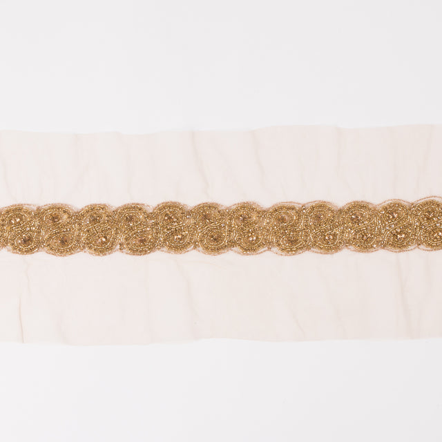 1.5" Gold Rhinestone Beaded Trim