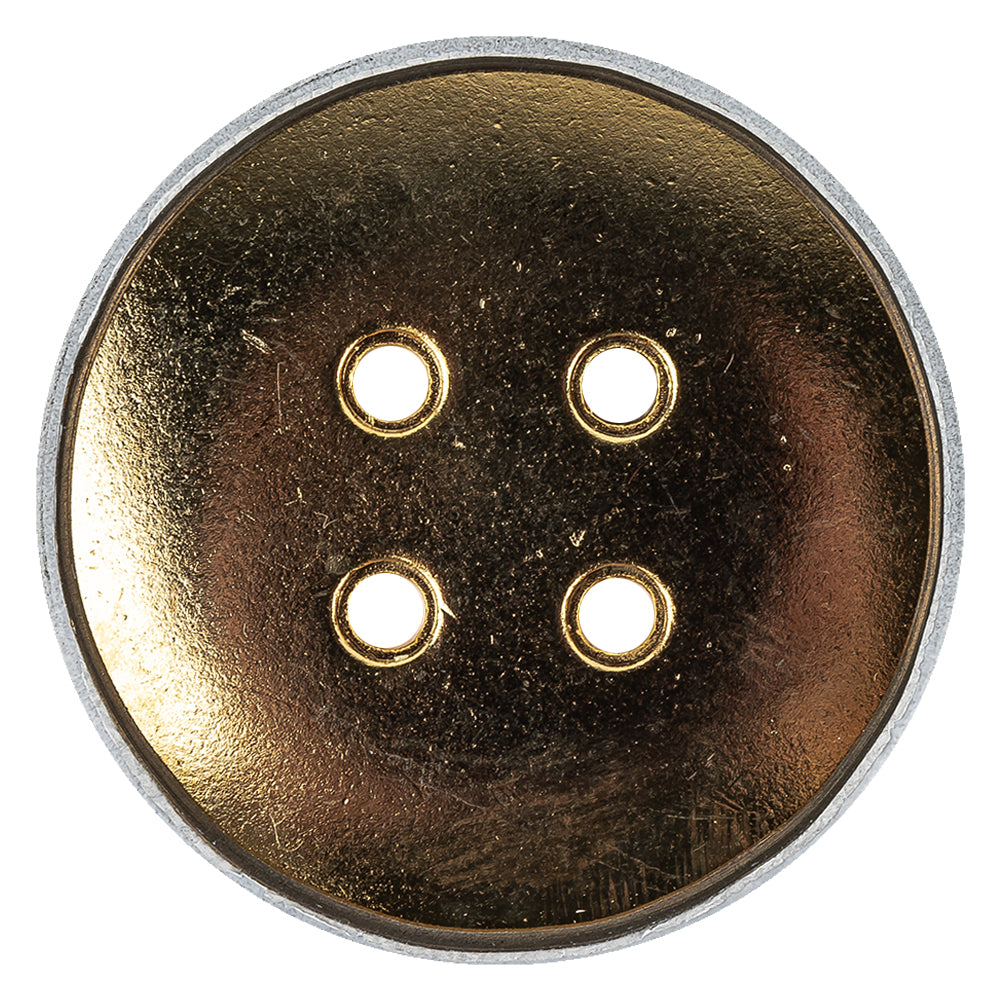 White Lacquer Gold Metal Button - 60L/38mm Detail