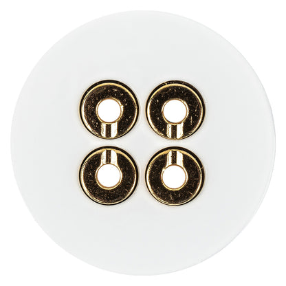 White Lacquer Gold Metal Button - 60L/38mm