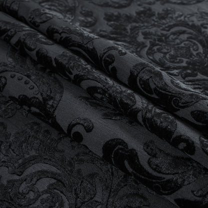 Black Damask Chenille Jacquard Folded