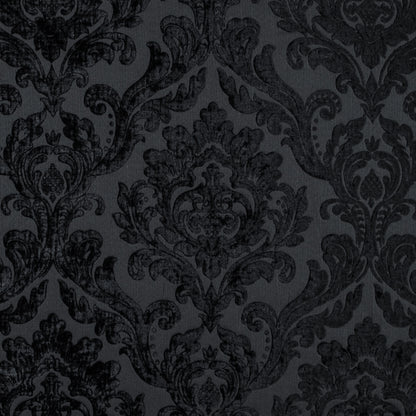 Black Damask Chenille Jacquard