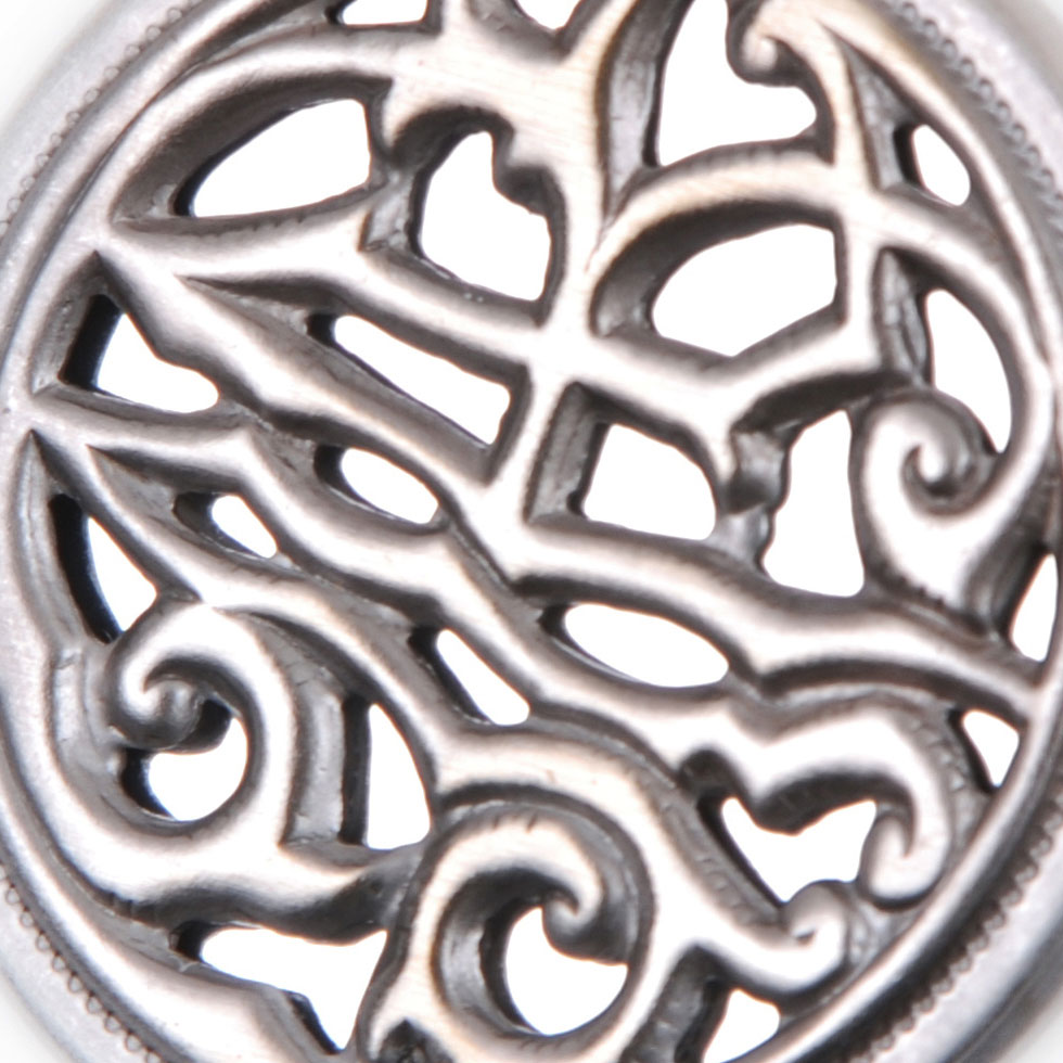 Gray Brass Metal Button - 24L/15mm - Detail