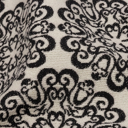 Black and Ivory Medallion Poly-Cotton Jacquard Detail