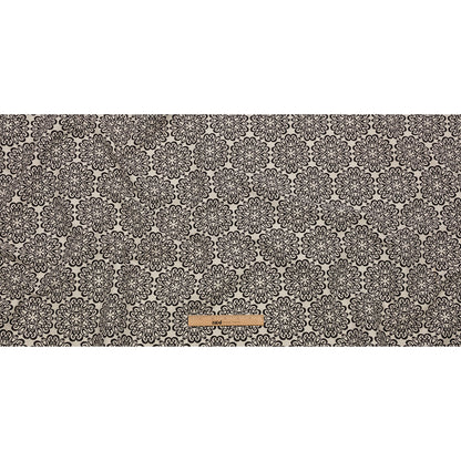 Black and Ivory Medallion Poly-Cotton Jacquard Full