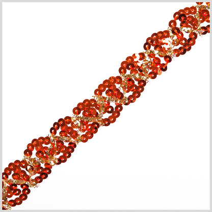0.5 Gold/Orange Braided Sequin Trim