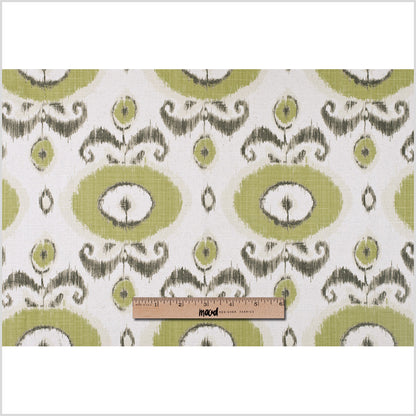 Green Floral Ikat Cotton-Blend Woven - Full