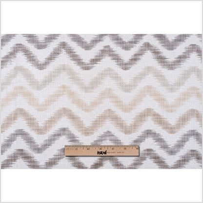 Beige Zig Zag Ikat Cotton-Blend - Full