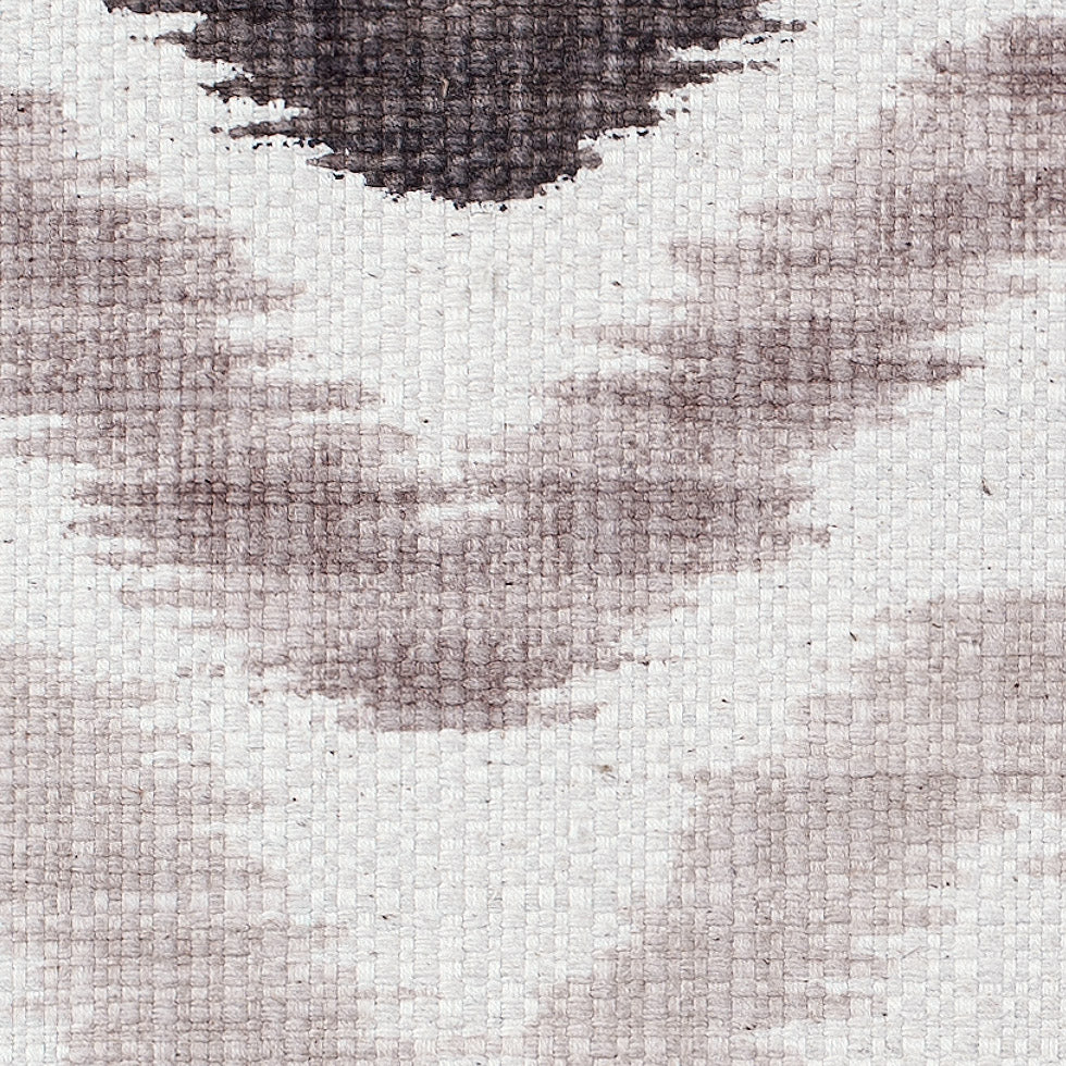 Taupe and Green Zig Zag Ikat Cotton-Blend Detail