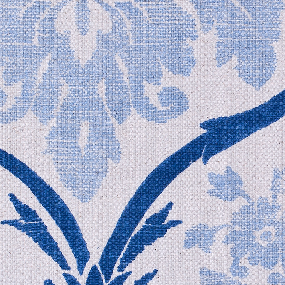 Blue Grand Floral Print Cotton-Blend Woven - Detail