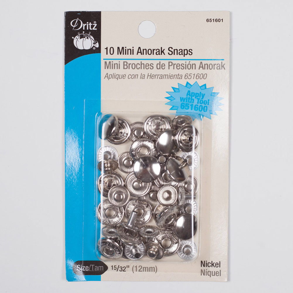 Dritz 15/32" Nickel 10 Mini Anorak Snaps