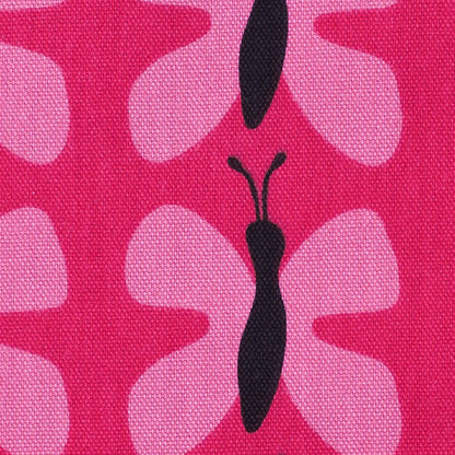Swedish Red and Pink Small Butterflies Cotton - Detail