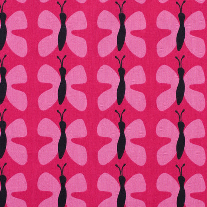 Swedish Red and Pink Small Butterflies Cotton