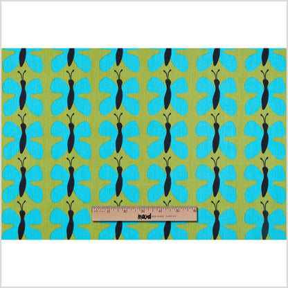 Swedish Green and Blue Small Butterflies Cotton - Full
