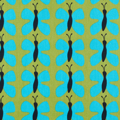 Swedish Green and Blue Small Butterflies Cotton