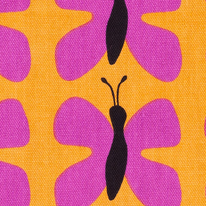 Swedish Pink and Orange Small Butterflies Cotton Detail