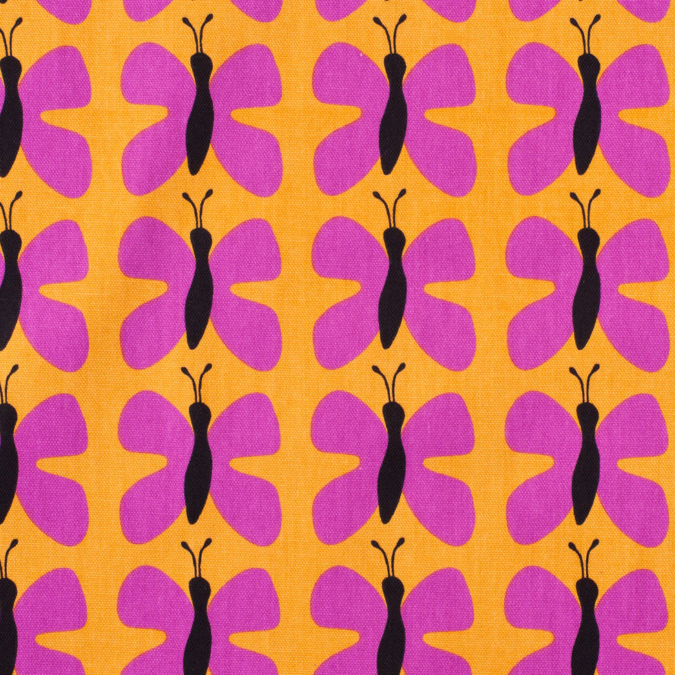 Swedish Pink and Orange Small Butterflies Cotton