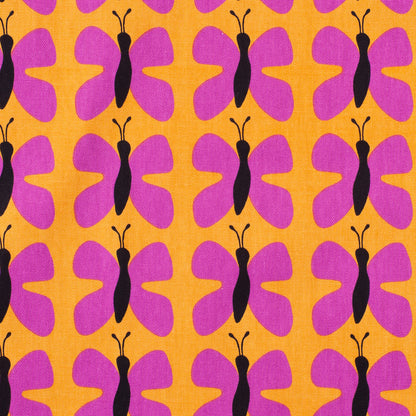 Swedish Pink and Orange Small Butterflies Cotton