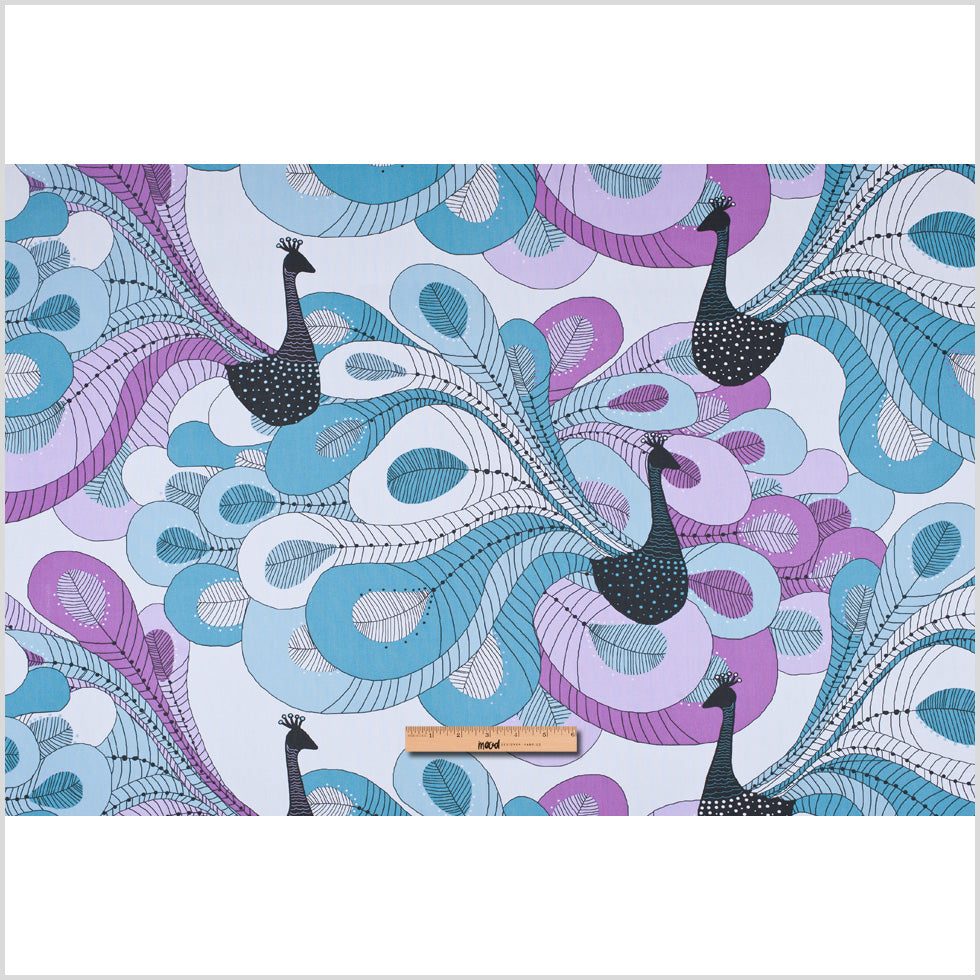 Swedish Aqua and Orchid Peacock Cotton - Full
