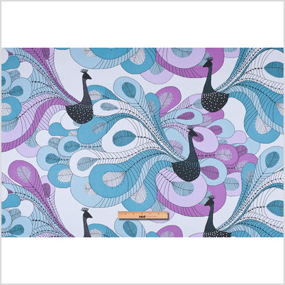Swedish Aqua and Orchid Peacock Cotton - Full