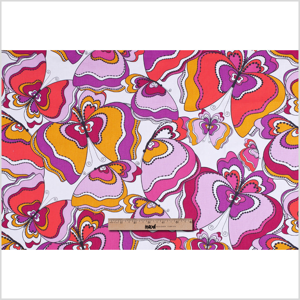 Swedish Orange and Purple Mod Butterflies Cotton - Full