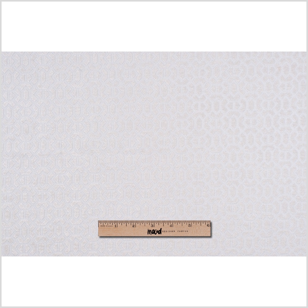 Ivory Chenille Geometric Poly - Full