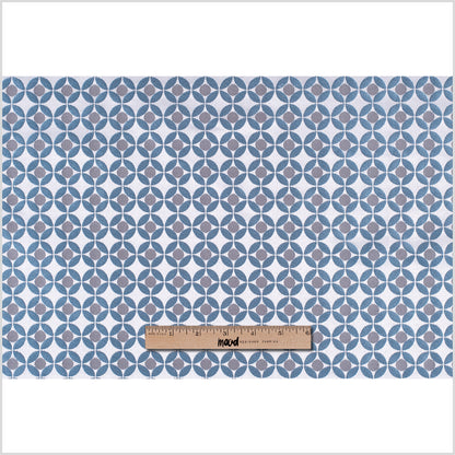 Petrol Geometric Poly-Cotton Brocade - Full