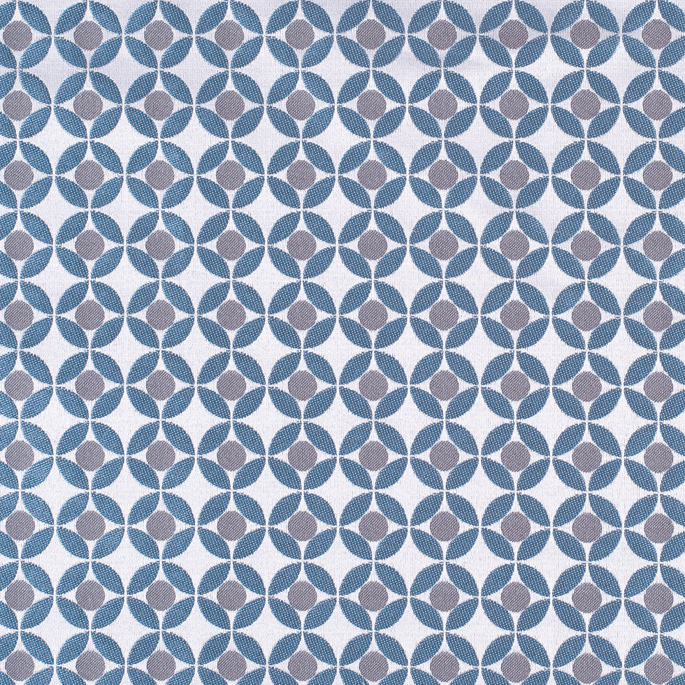 Petrol Geometric Poly-Cotton Brocade
