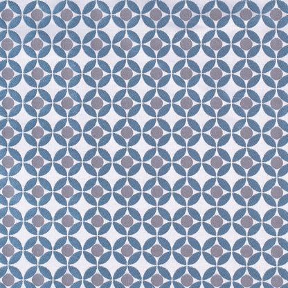 Petrol Geometric Poly-Cotton Brocade
