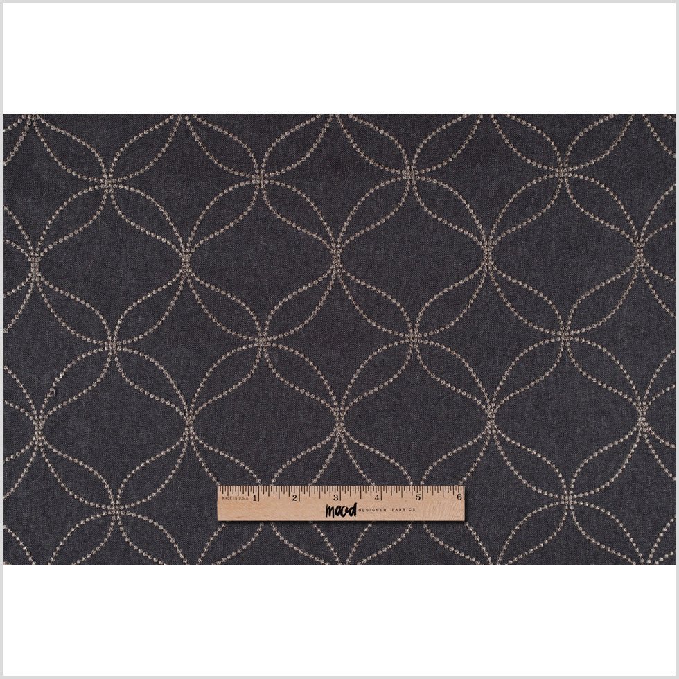 Onyx Embroidered Geometric Menswear Poly - Full