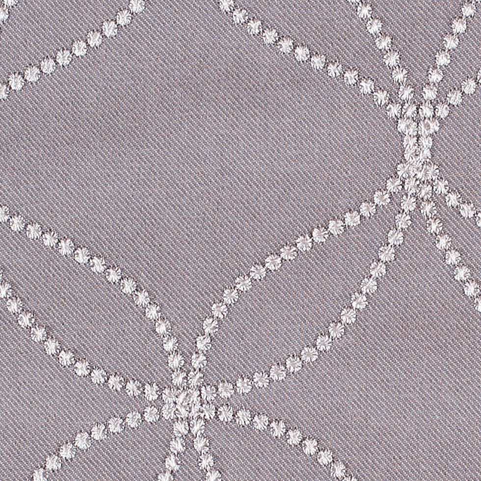 Silver Embroidered Geometric Menswear Poly - Detail