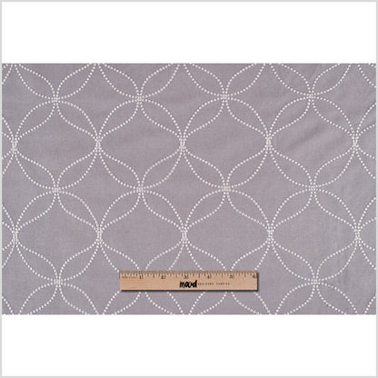 Silver Embroidered Geometric Menswear Poly - Full