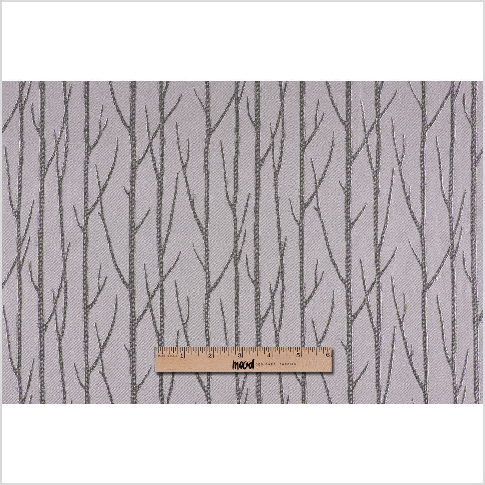 Silver Embroidered Trees "Menswear" Poly Full