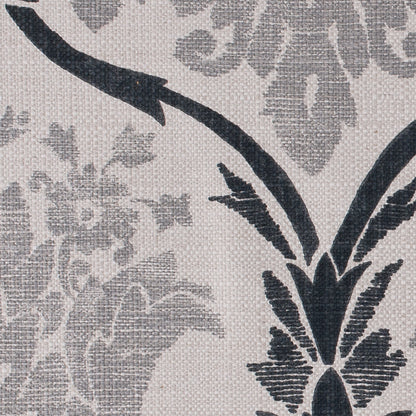 Gray Grand Floral Print Cotton-Blend Woven Detail