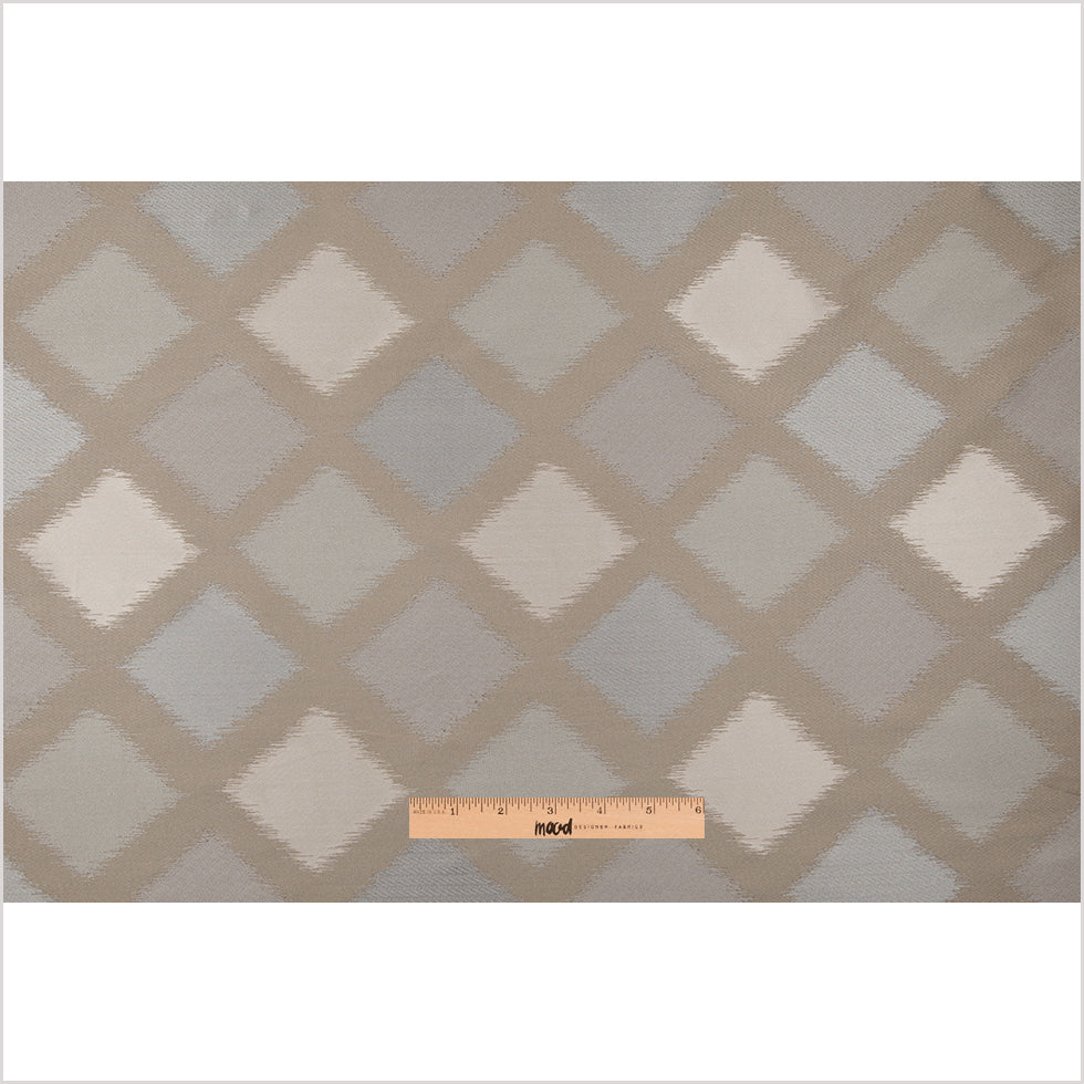 Beige and Silver Double-Wide Diamond Woven Full