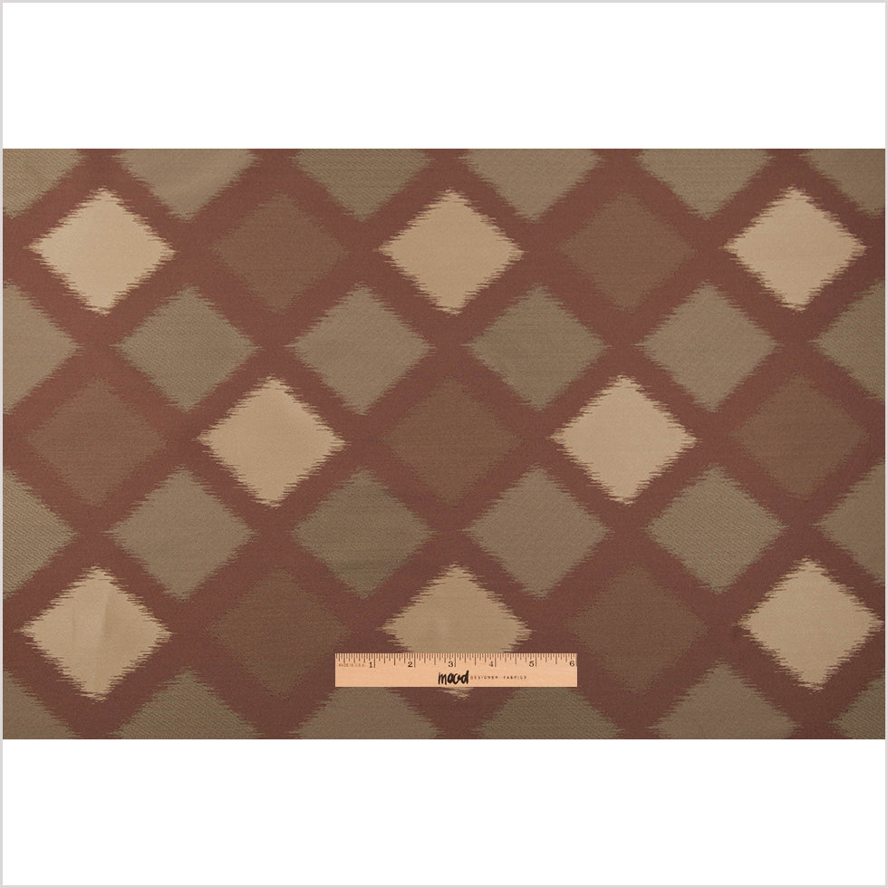 Tan and Red Double-Wide Diamond Woven Full