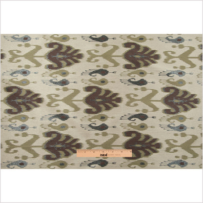 Olive Double-Wide Ikat Print Poly Woven Full