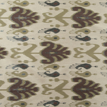 Olive Double-Wide Ikat Print Poly Woven