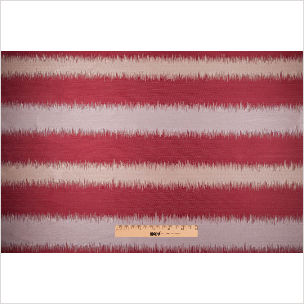 Gray and Deep Red Double-Wide Poly Stripes - Full