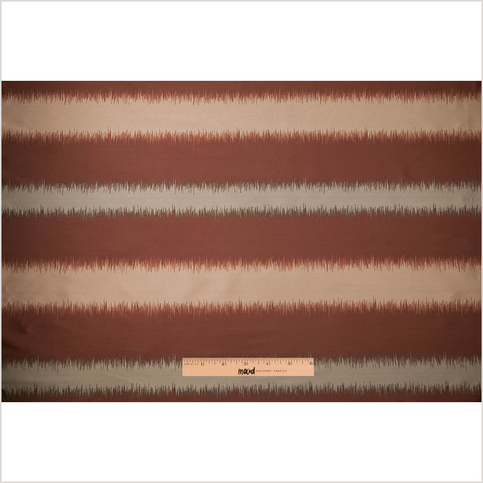 Deep Rust and Taupe Double-Wide Poly Stripes - Full