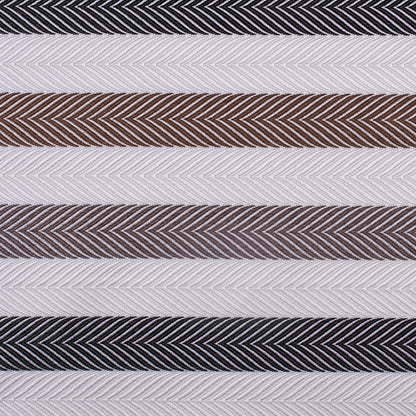 Ivory and Brown Herringbone Stripes Poly Brocade