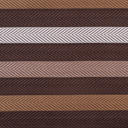 Brown Herringbone Stripes Poly Brocade