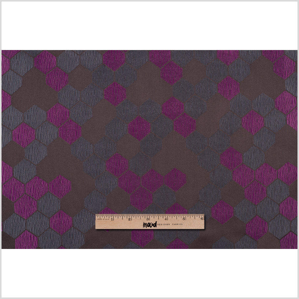 "Cells" Brown and Fuchsia Poly Brocade Full